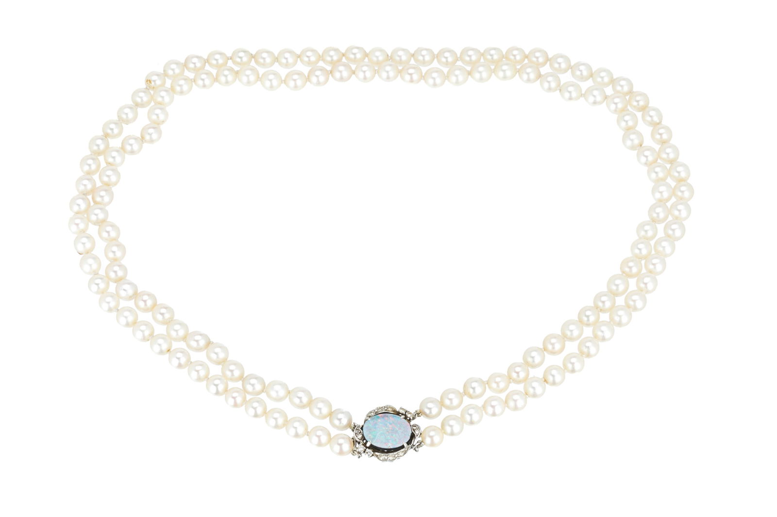 DOUBLE STRAND CULTURED PEARL NECKLACE, 52g (1 of 3)