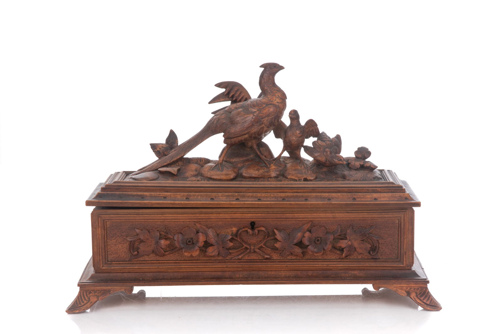 CARVED BLACK FOREST STYLE JEWELLERY BOX (1 of 6)