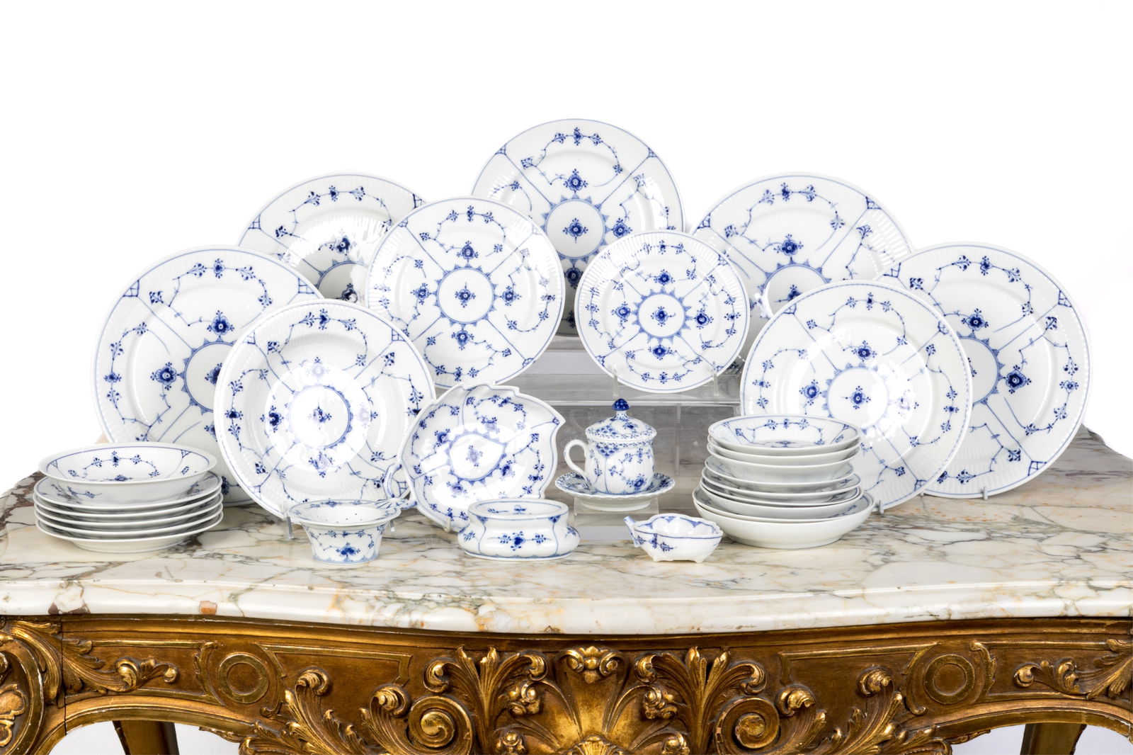 GROUP OF ROYAL COPENHAGEN BLUE FLUTED PORCELAIN (1 of 2)