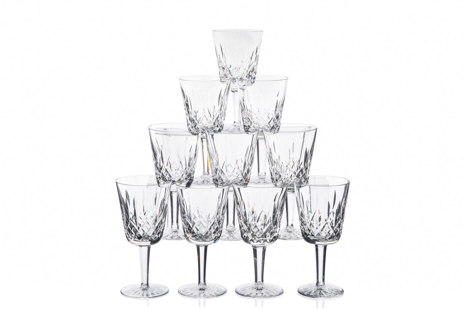 TEN WATERFORD 'LISMORE' WATER GOBLETS (1 of 2)