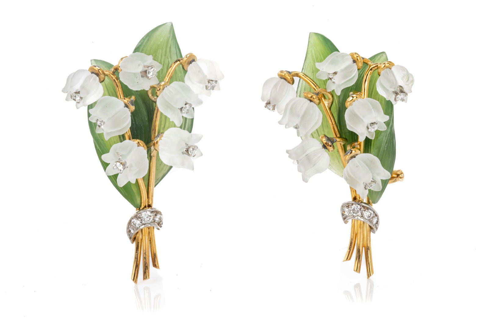 PAIR OF DEMNER LILY OF THE VALLEY EARRINGS, 26g (1 of 3)