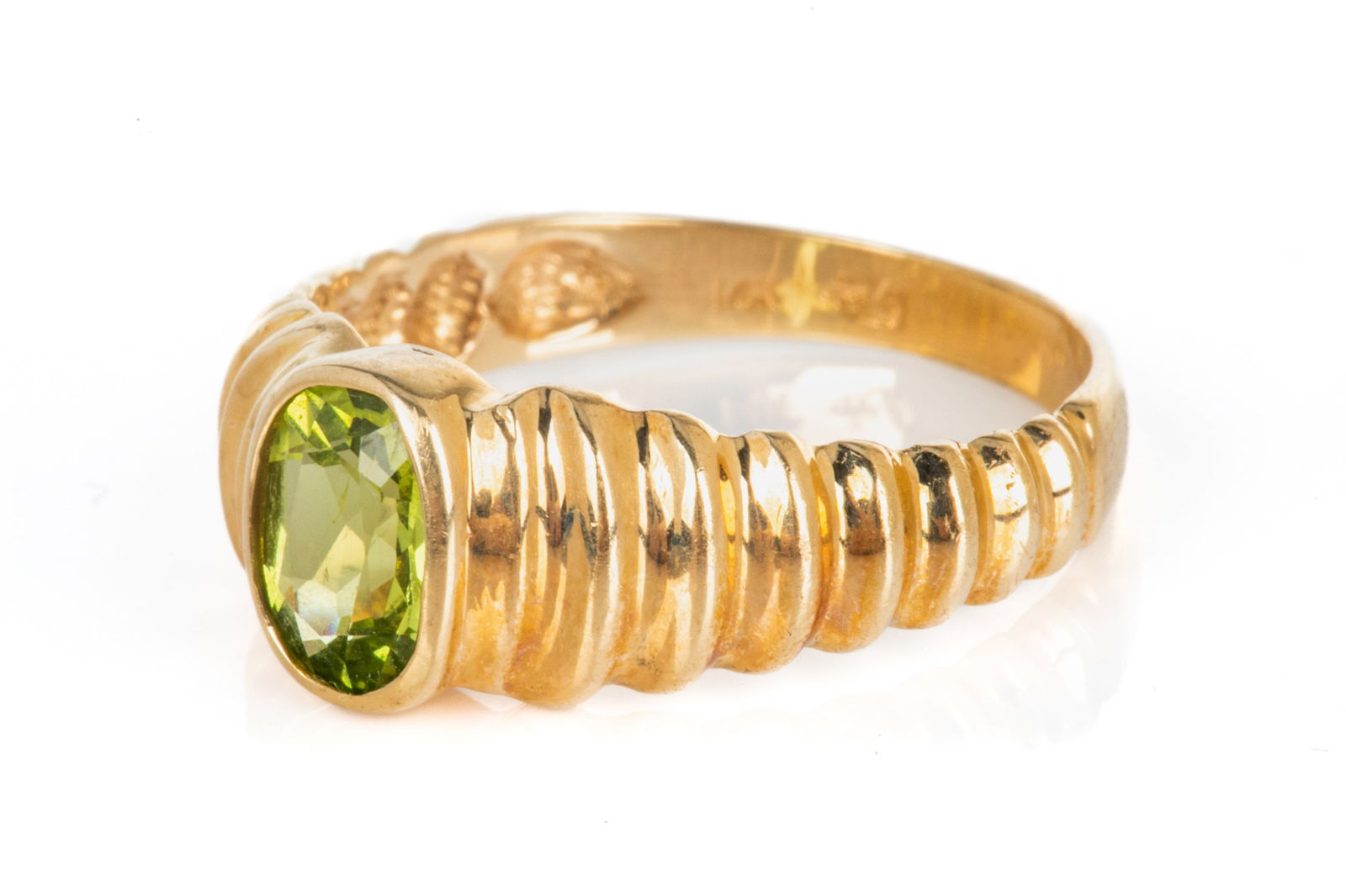 VINTAGE 14K GOLD AND GREEN GEMSTONE RING, 3.4g (1 of 3)