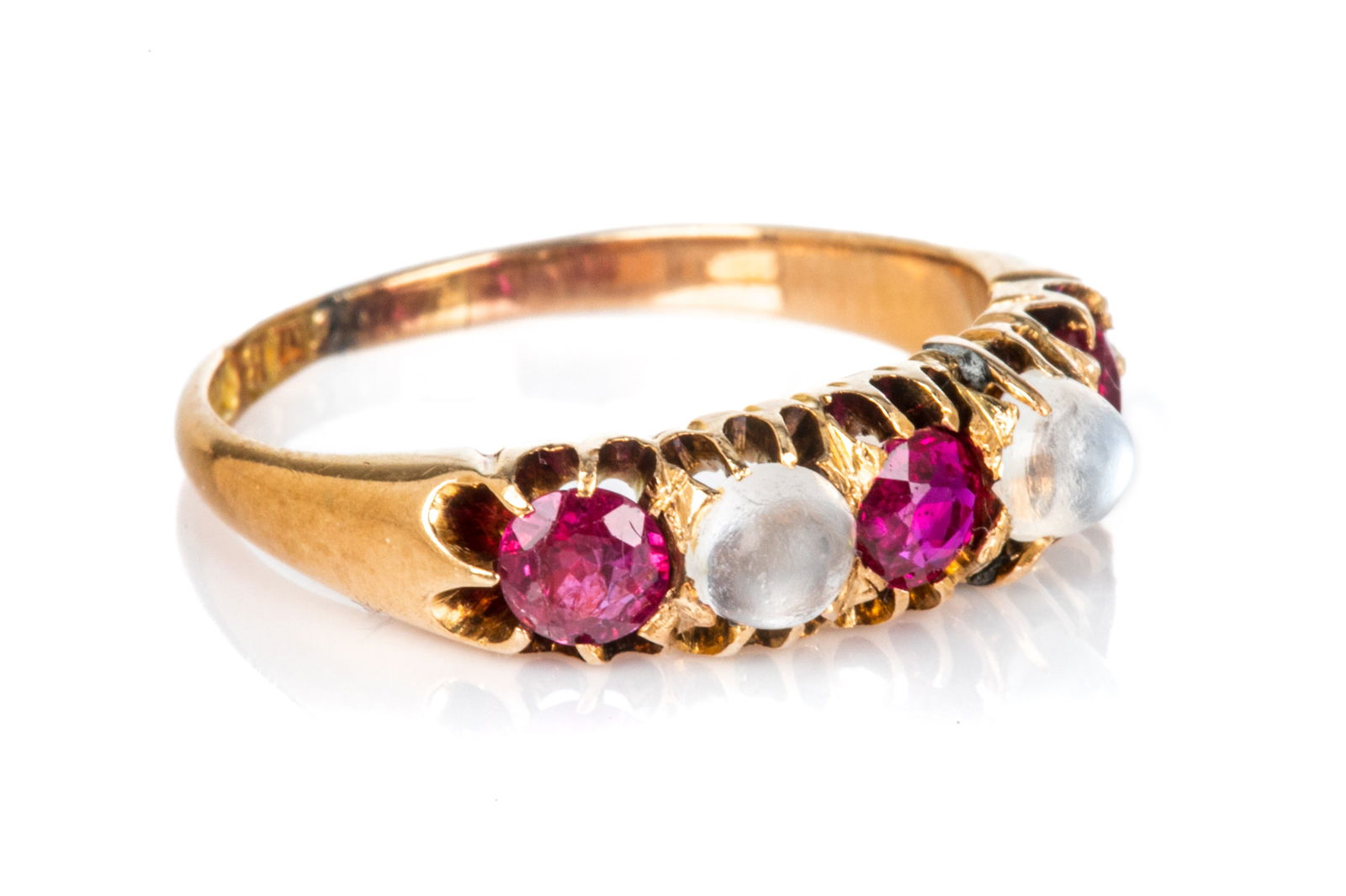 VICTORIAN 15K GOLD FIVE STONE RING, 2.5g (1 of 3)