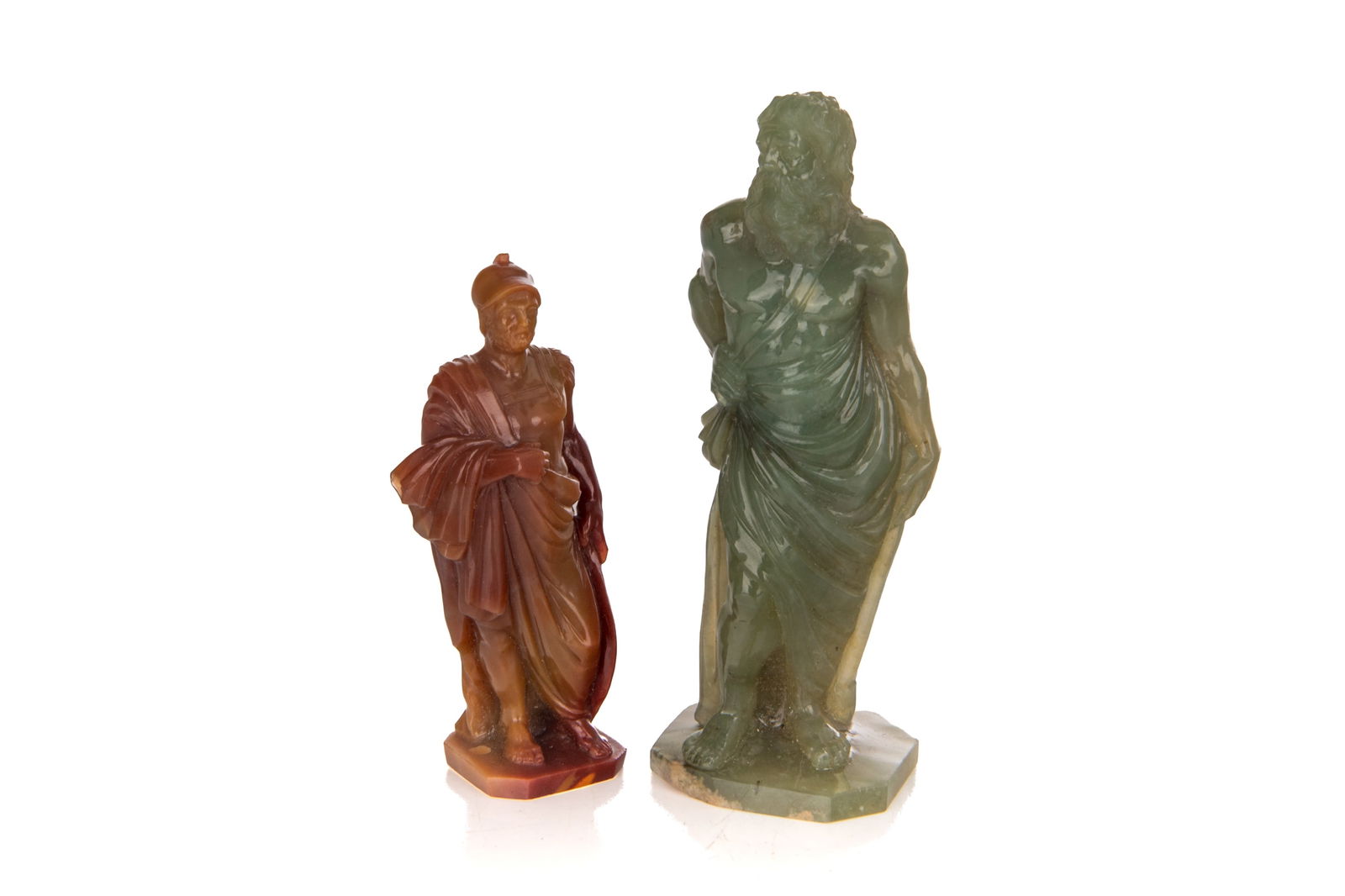 TWO HARDSTONE CARVED CLASSICAL FIGURES (1 of 3)