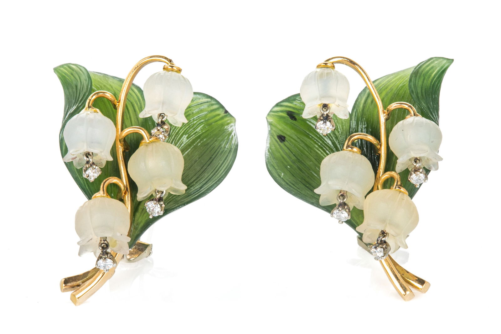 PAIR OF AUSTRIAN LILY OF THE VALLEY EARRINGS, 19g (1 of 3)