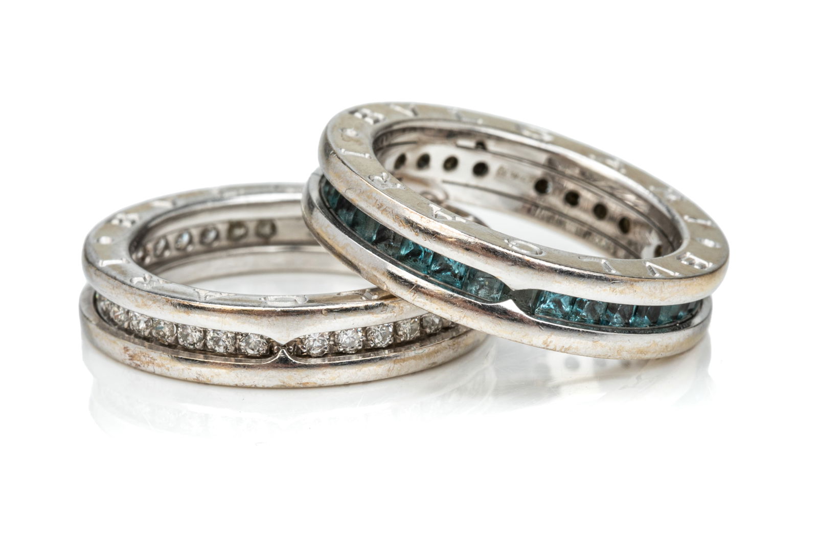 TWO BVLGARI B ZERO 18K WHITE GOLD RINGS, 16.3g (1 of 1)