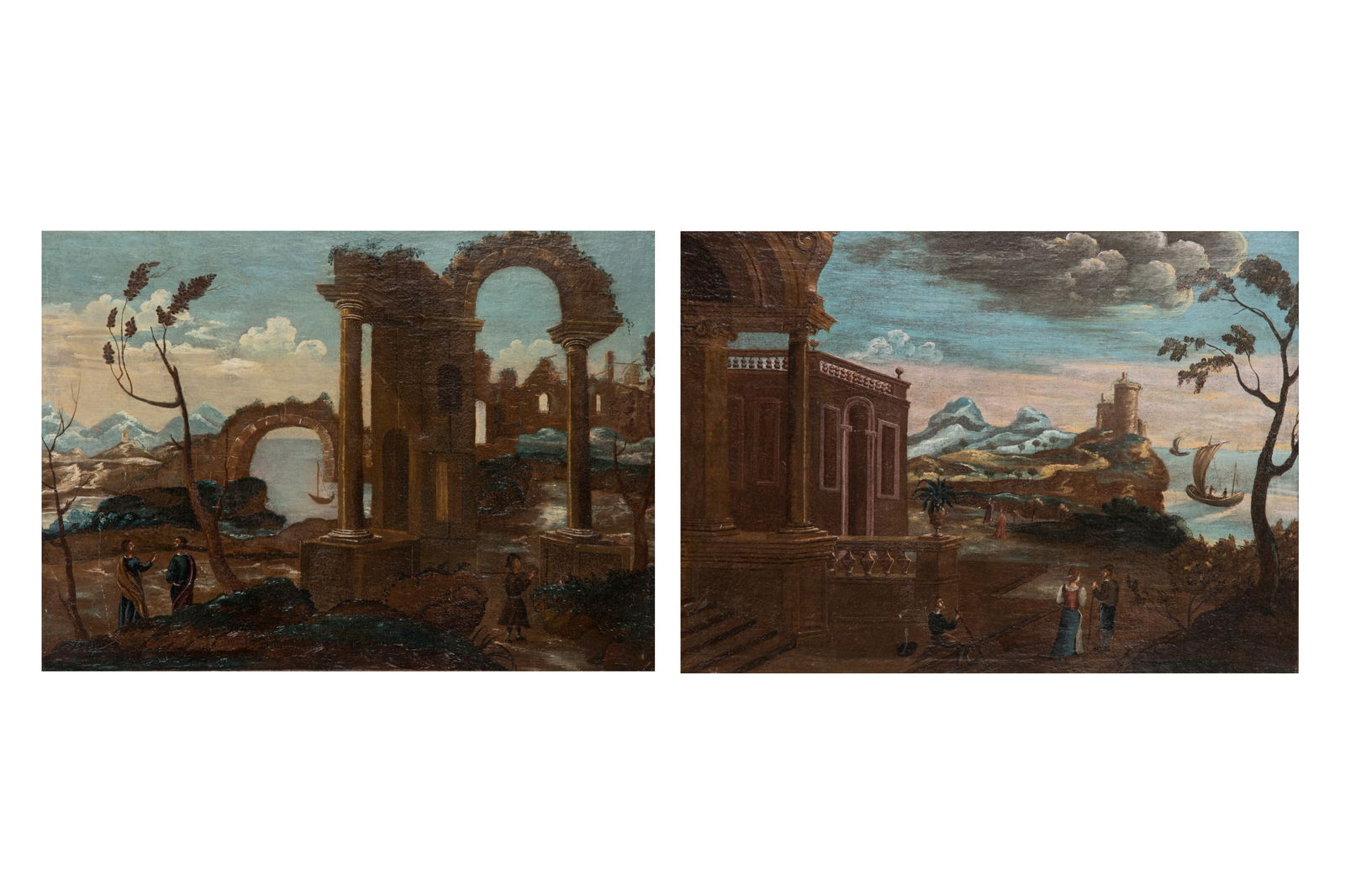 PAIR OF ANTIQUE ITALIAN VEDUTA PAINTINGS (1 of 7)