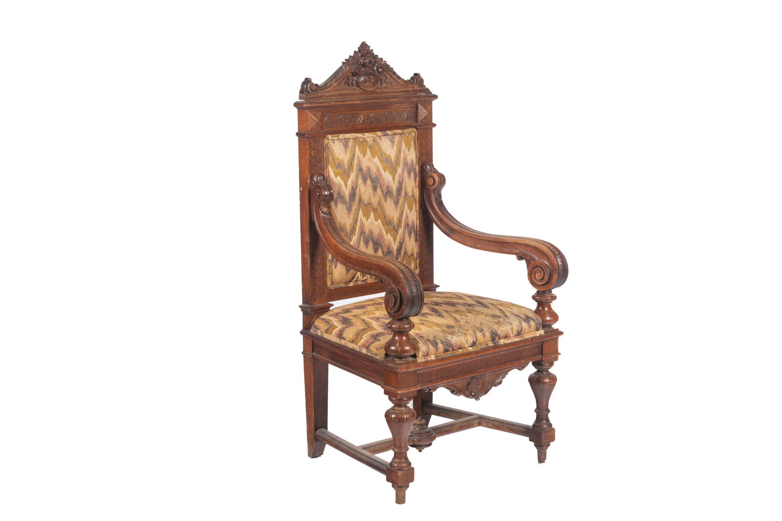 FRENCH ANTIQUE WALNUT ARMCHAIR (1 of 5)