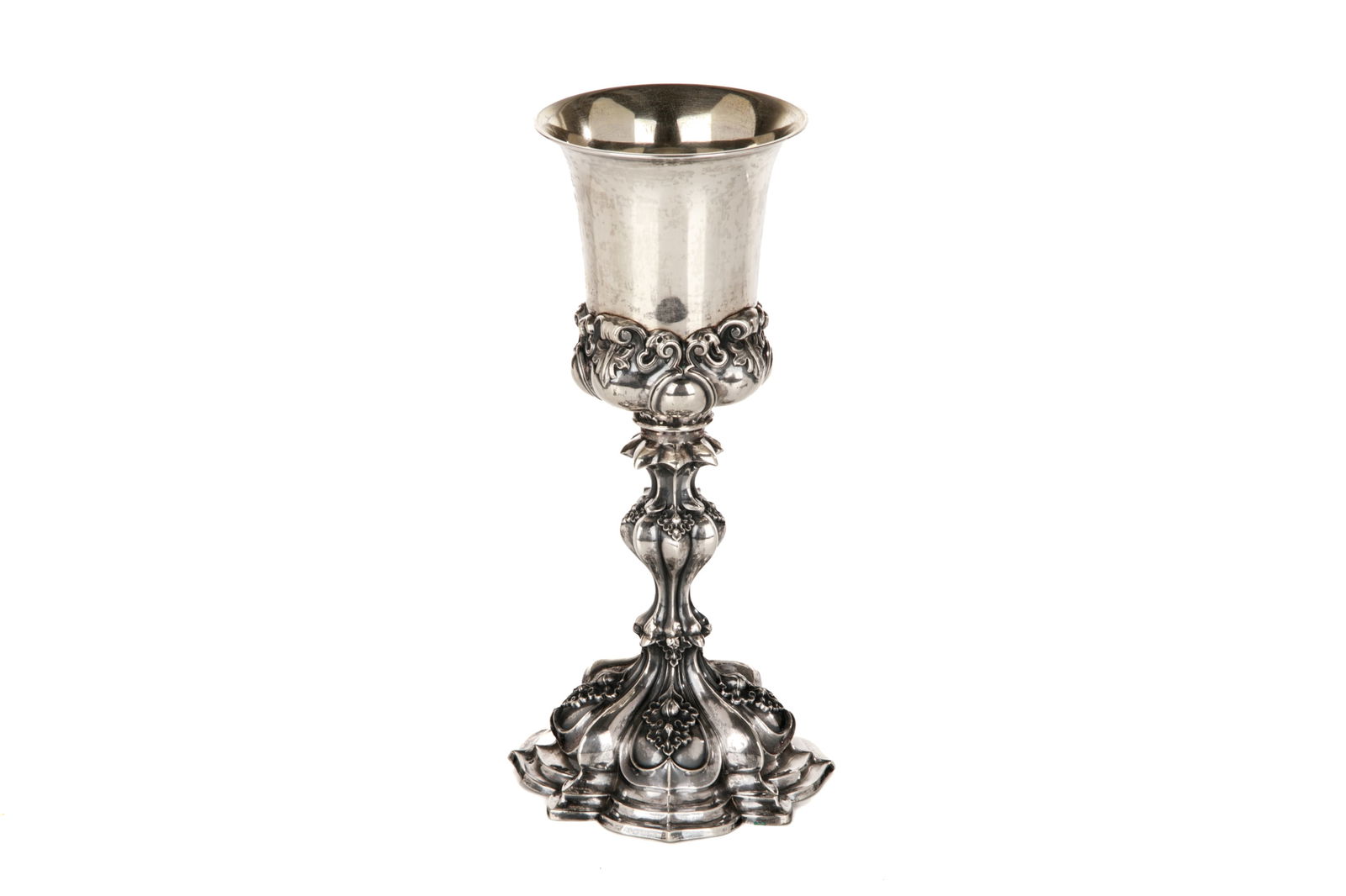19th C SILVER GOBLET, 243g (1 of 4)