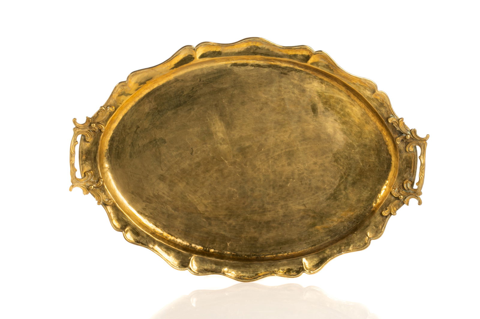 PAUL BEAU CANADIAN ARTS & CRAFTS GILT BRASS TRAY (1 of 2)
