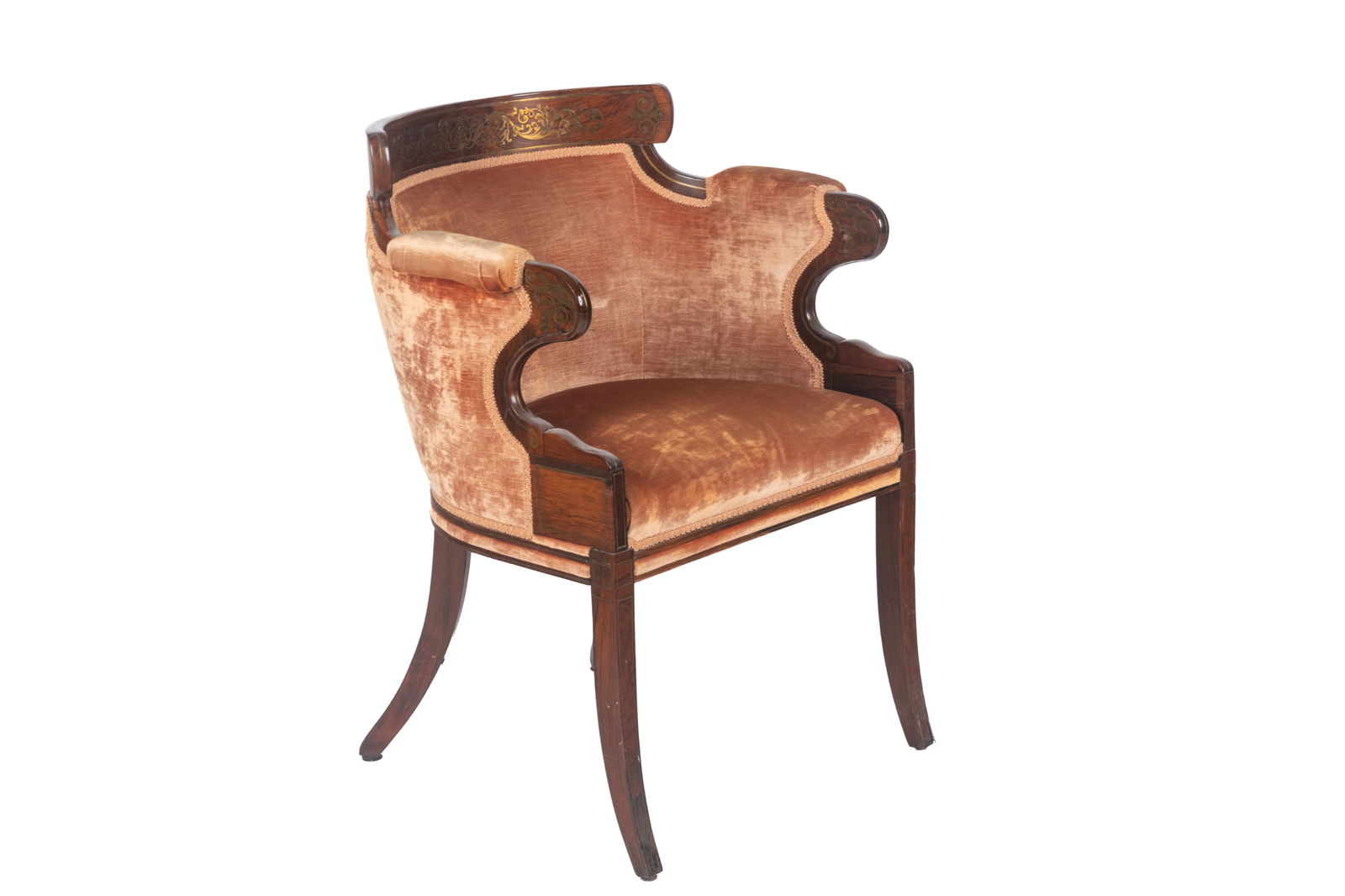 REGENCY ARMCHAIR WITH BRASS INLAY (1 of 5)