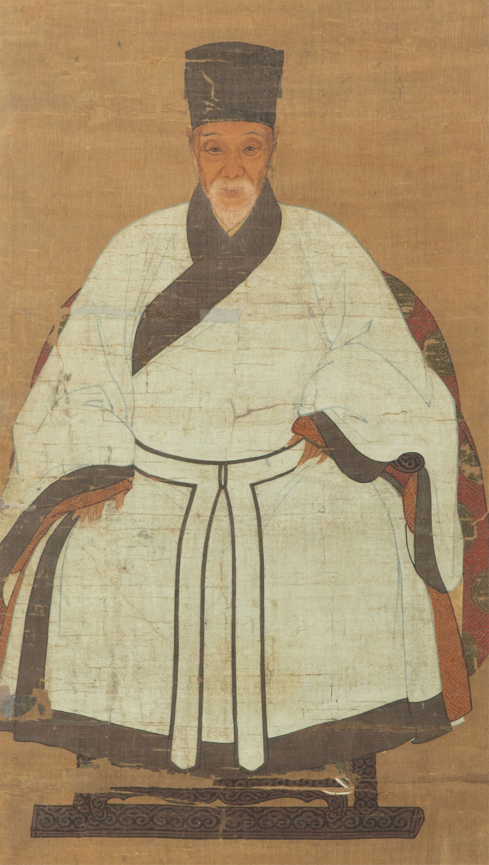 ANTIQUE PAINTING OF A SEATED KOREAN OFFICIAL (1 of 5)