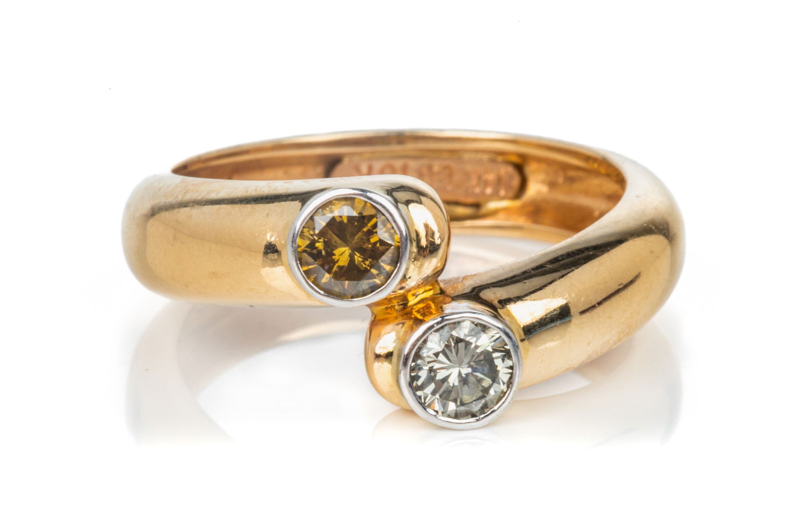 14K AND 18K GOLD TOI ET MOI DIAMOND RING, 4.3g (1 of 3)