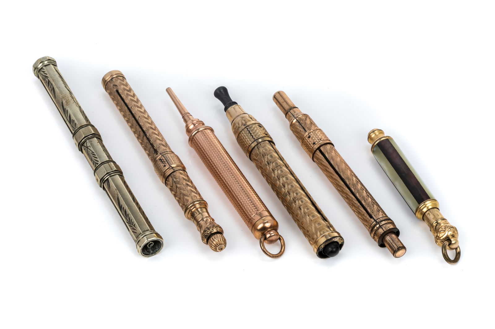 GROUP OF ANTIQUE GOLD PLATED MECHANICAL PENCILS (1 of 2)