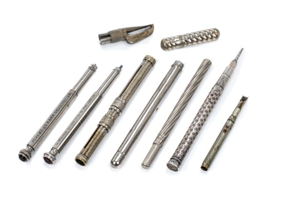 GROUP OF VINTAGE SILVER MECHANICAL PENCILS (1 of 2)