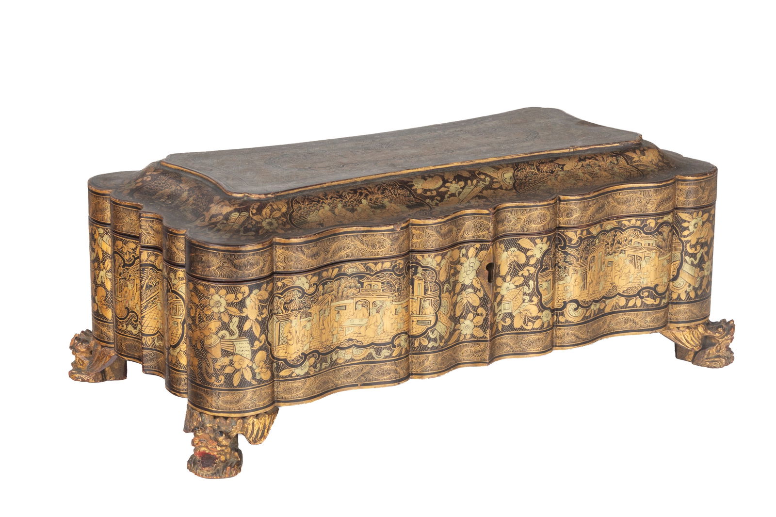 CHINESE EXPORT BLACK LACQUER BOX (1 of 7)