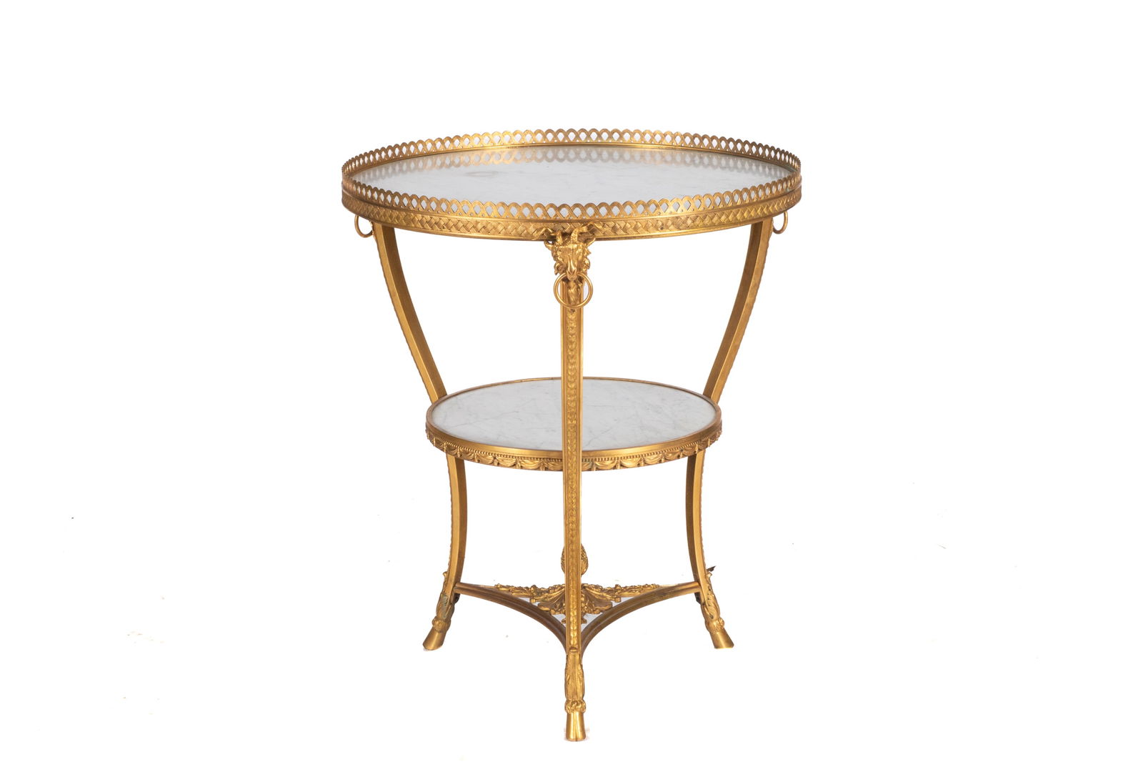 GUERIDON FRENCH WHITE MARBLE TOP CIRCULAR TABLE (1 of 3)