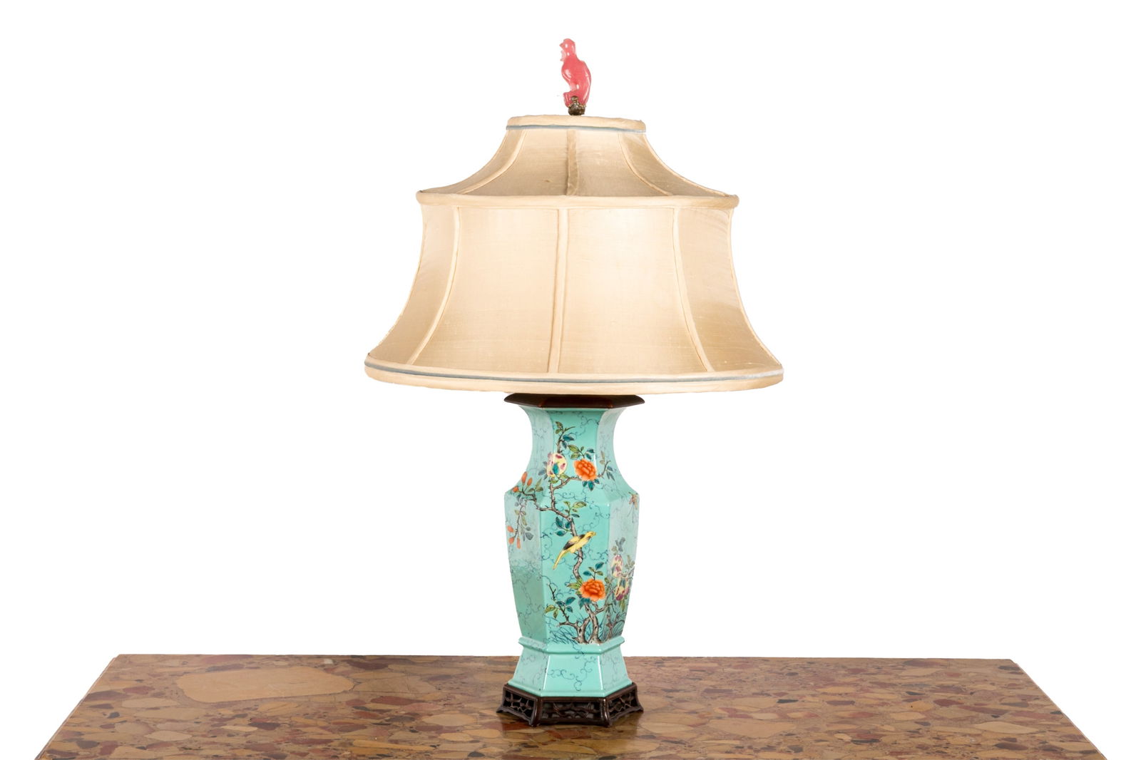 CHINESE FAMILLE ROSE PORCELAIN VASE AS LAMP (1 of 4)