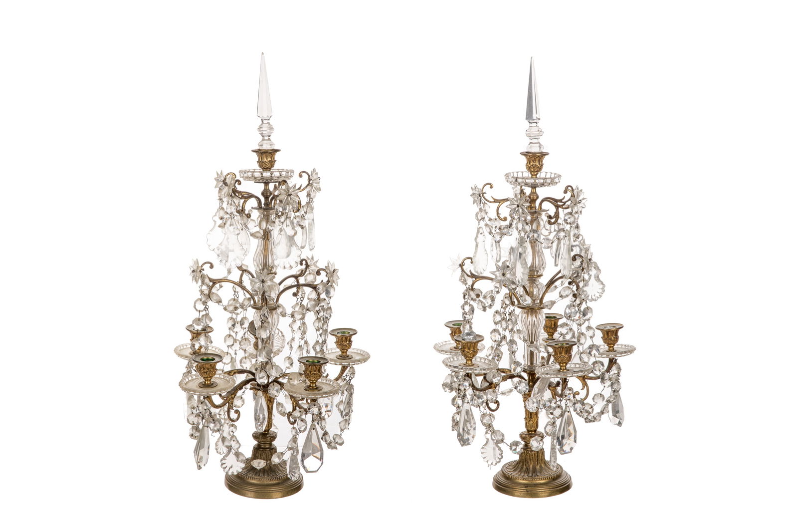 PAIR OF ANTIQUE CUT GLASS GIRONDELLES (1 of 1)