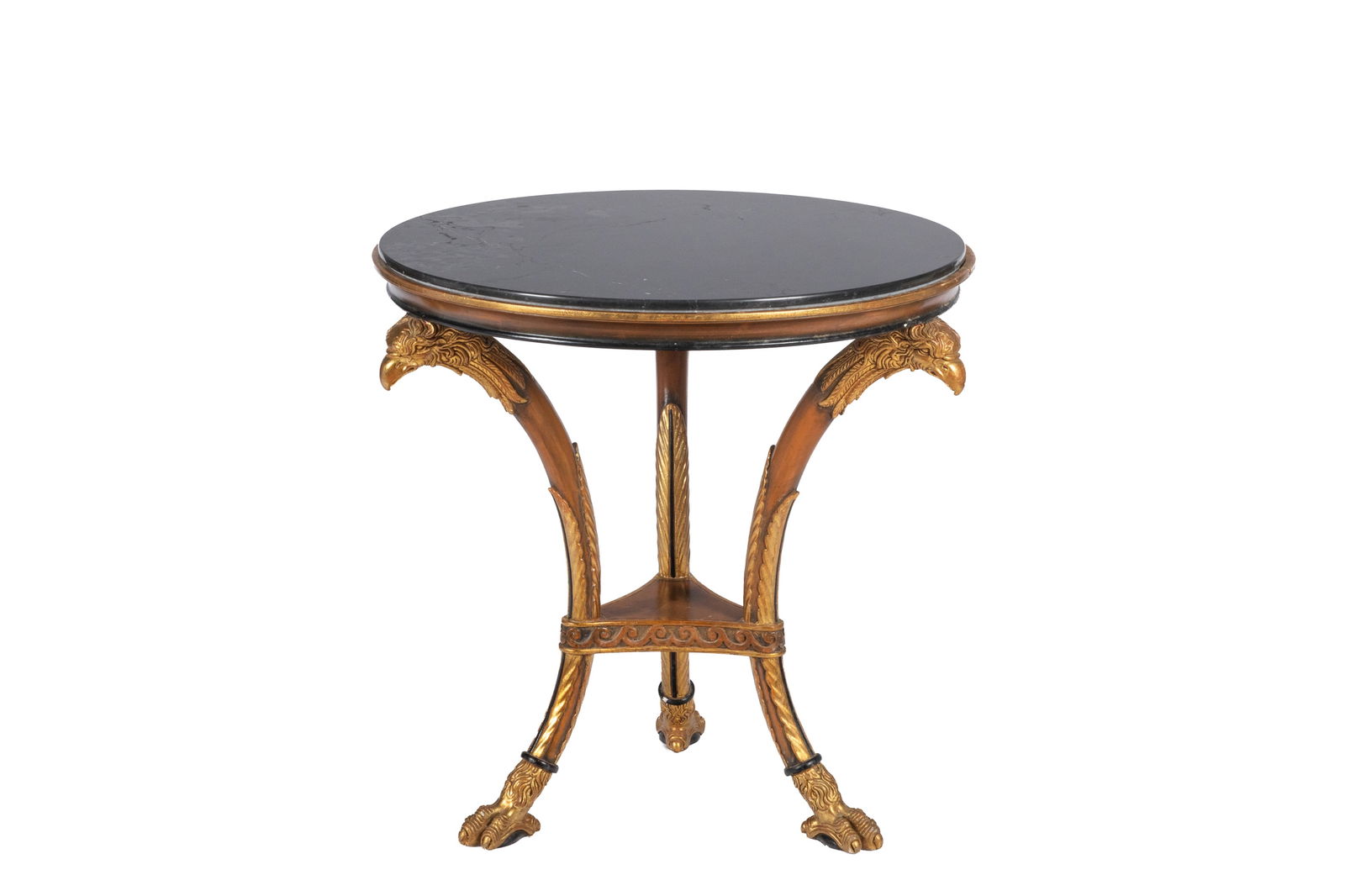 EMPIRE STYLE EAGLE HEAD TABLE WITH BLACK STONE TOP (1 of 2)