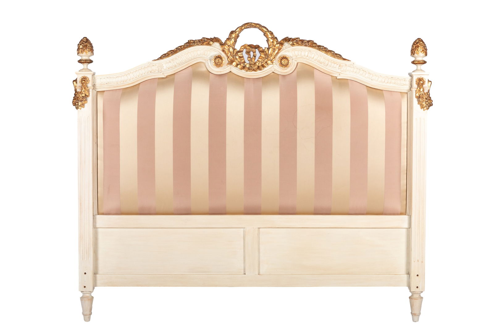 FRENCH STYLE PAINTED AND UPHOLSTERED HEADBOARD (1 of 1)
