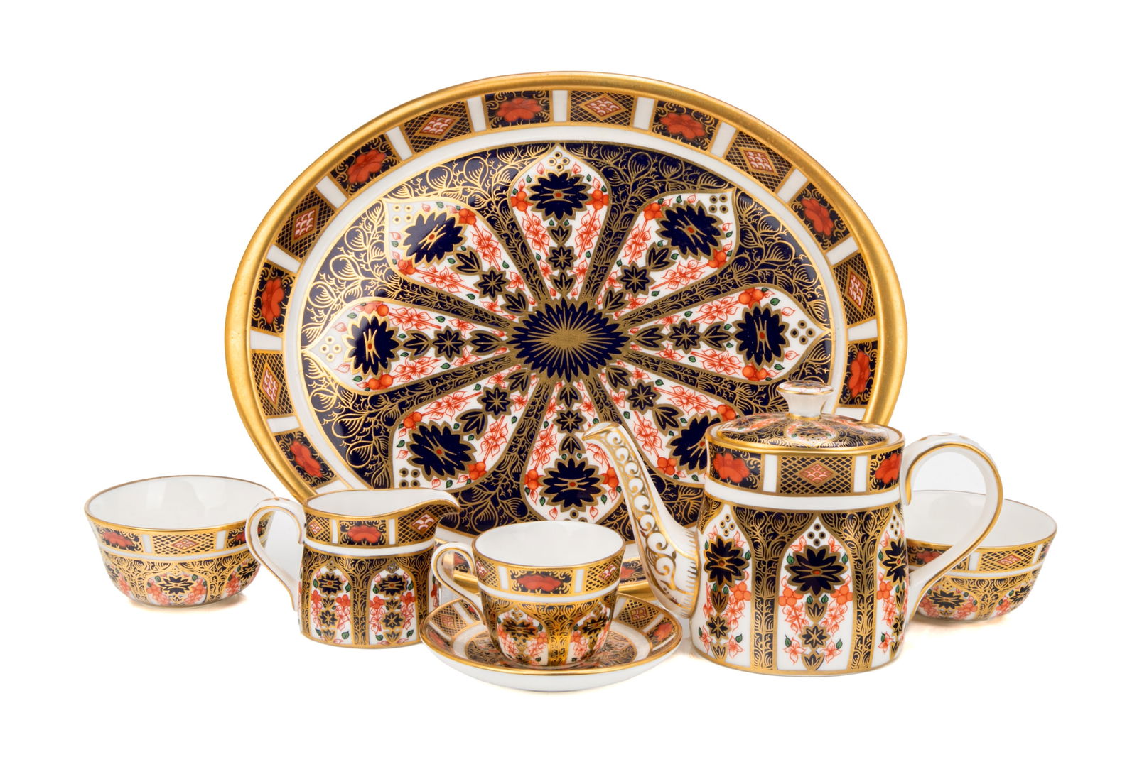 MINIATURE ROYAL CROWN DERBY 'OLD IMARI' COFFEE SET (1 of 3)