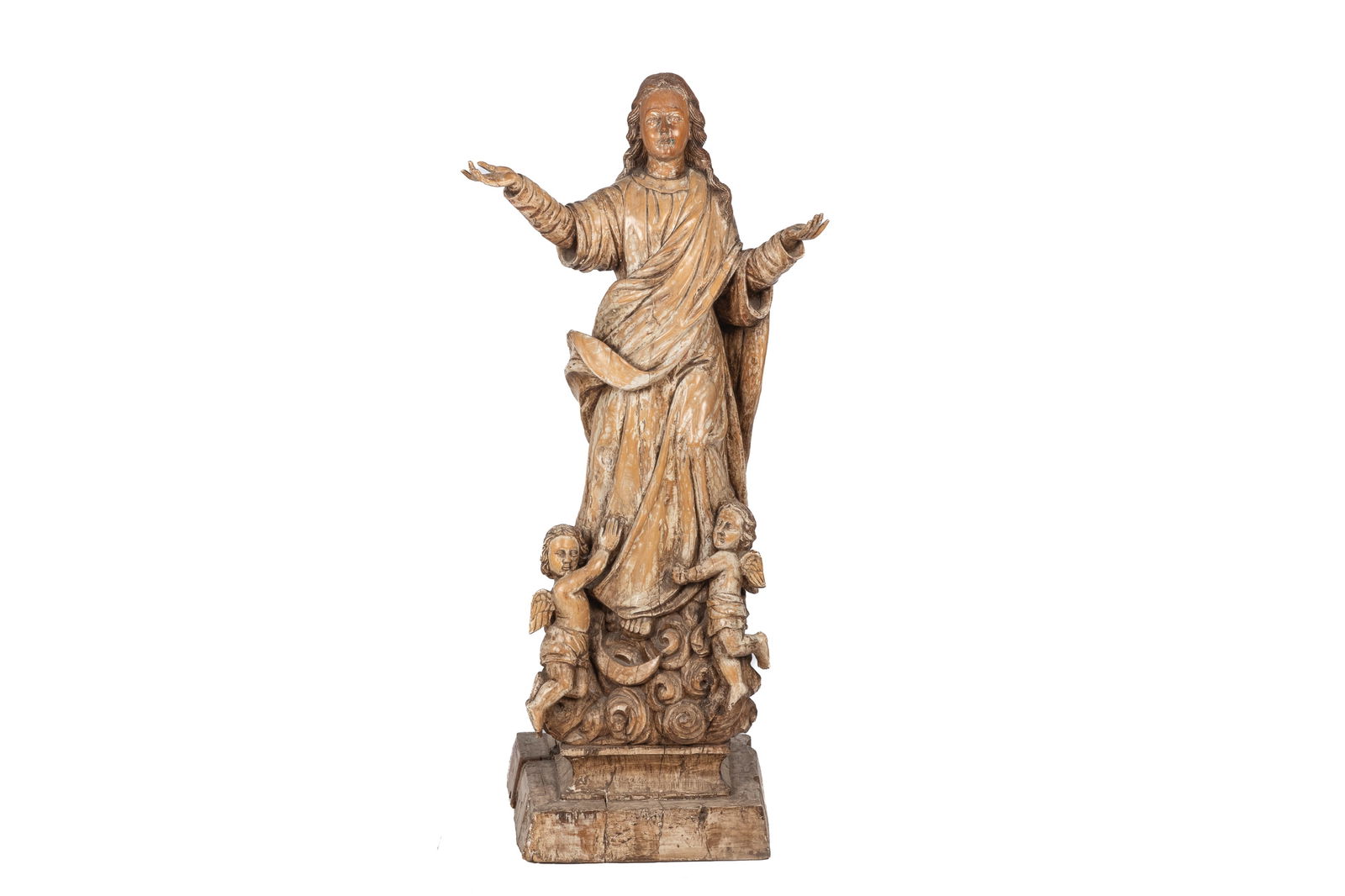 LARGE ANTIQUE CARVED WOOD FIGURE OF CHRIST (1 of 5)