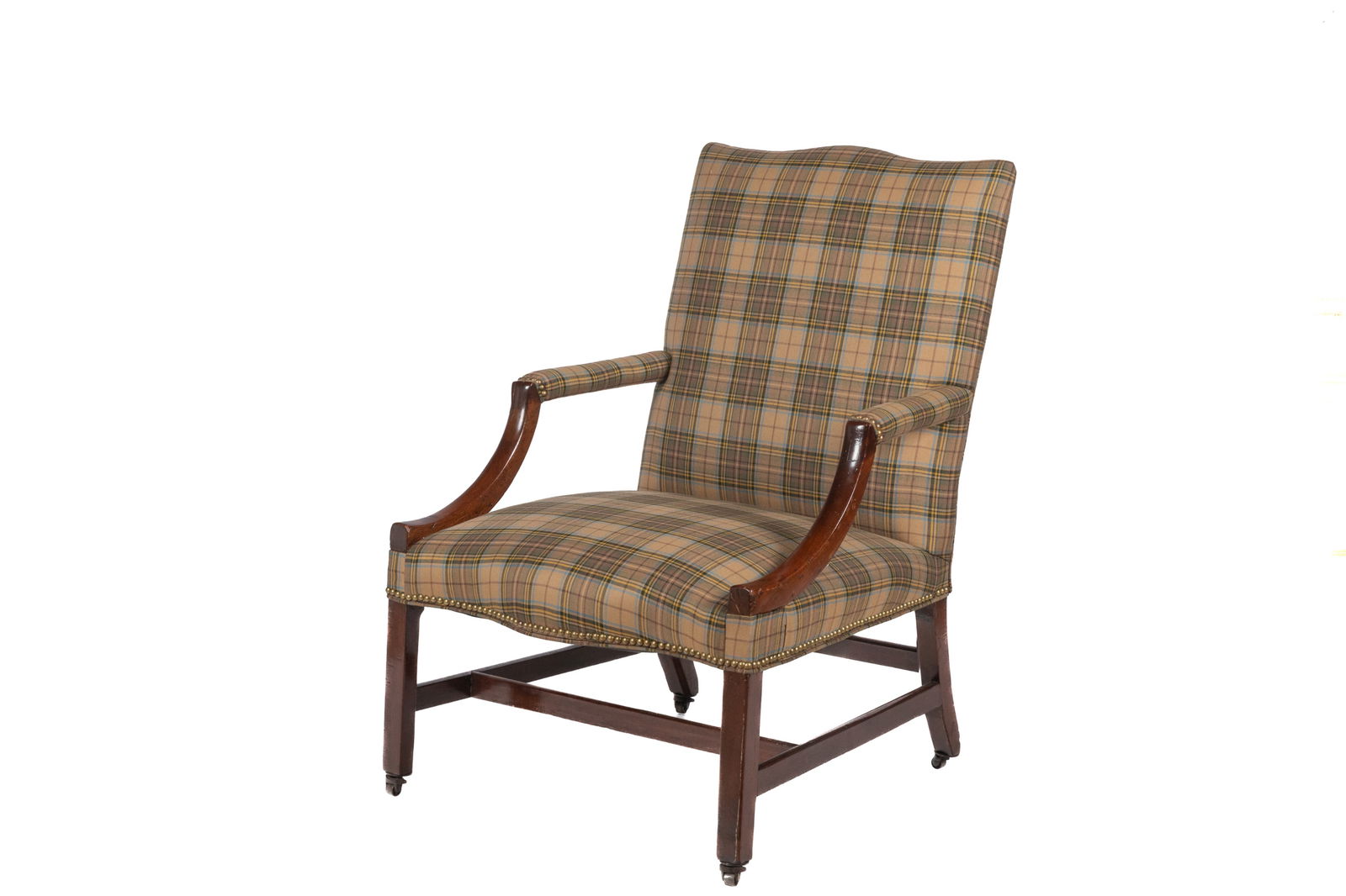 GEORGE III GAINSBOROUGH MAHOGANY ARMCHAIR (1 of 3)