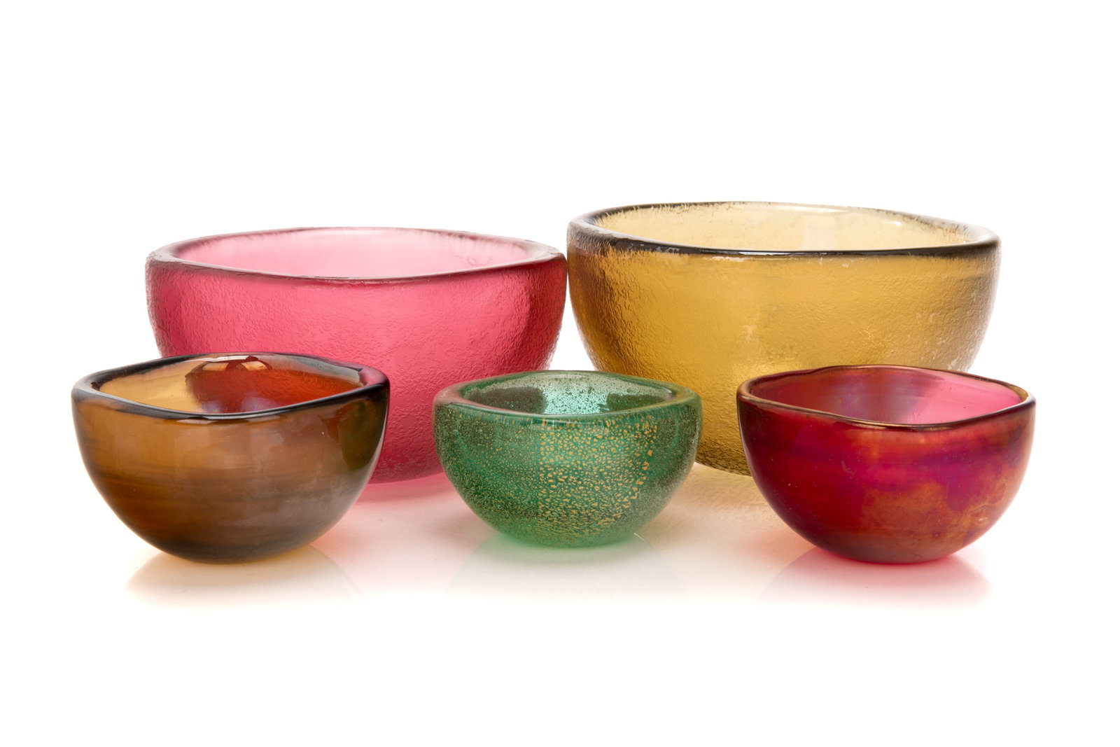 FIVE VENINI ITALIAN GLASS BOWLS (1 of 2)