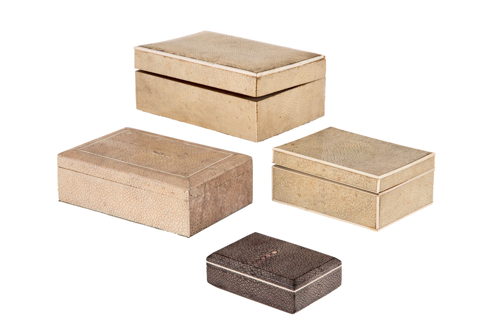 FOUR ART DECO SHAGREEN BOXES (1 of 3)