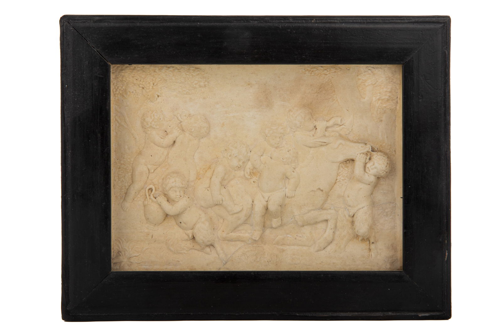 FRAMED NEOCLASSICAL ANTIQUE PLASTER FREIZE (1 of 3)
