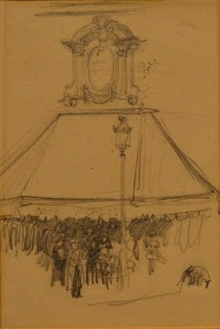 JAMES MCNIELL WHISTLER (American 1834-1903): UNTITLED : Parisian Study Pencil drawing 5 1/4 x 3 1/2 in (13.4 x 8.9 cm)