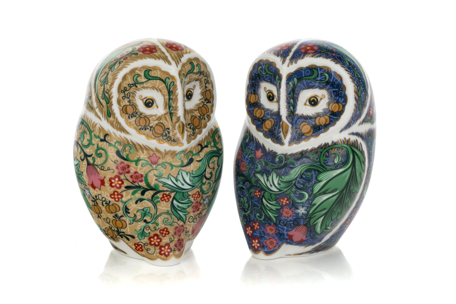 PAIR OF ROYAL CROWN DERBY OWL PAPERWEIGHTS (1 of 5)