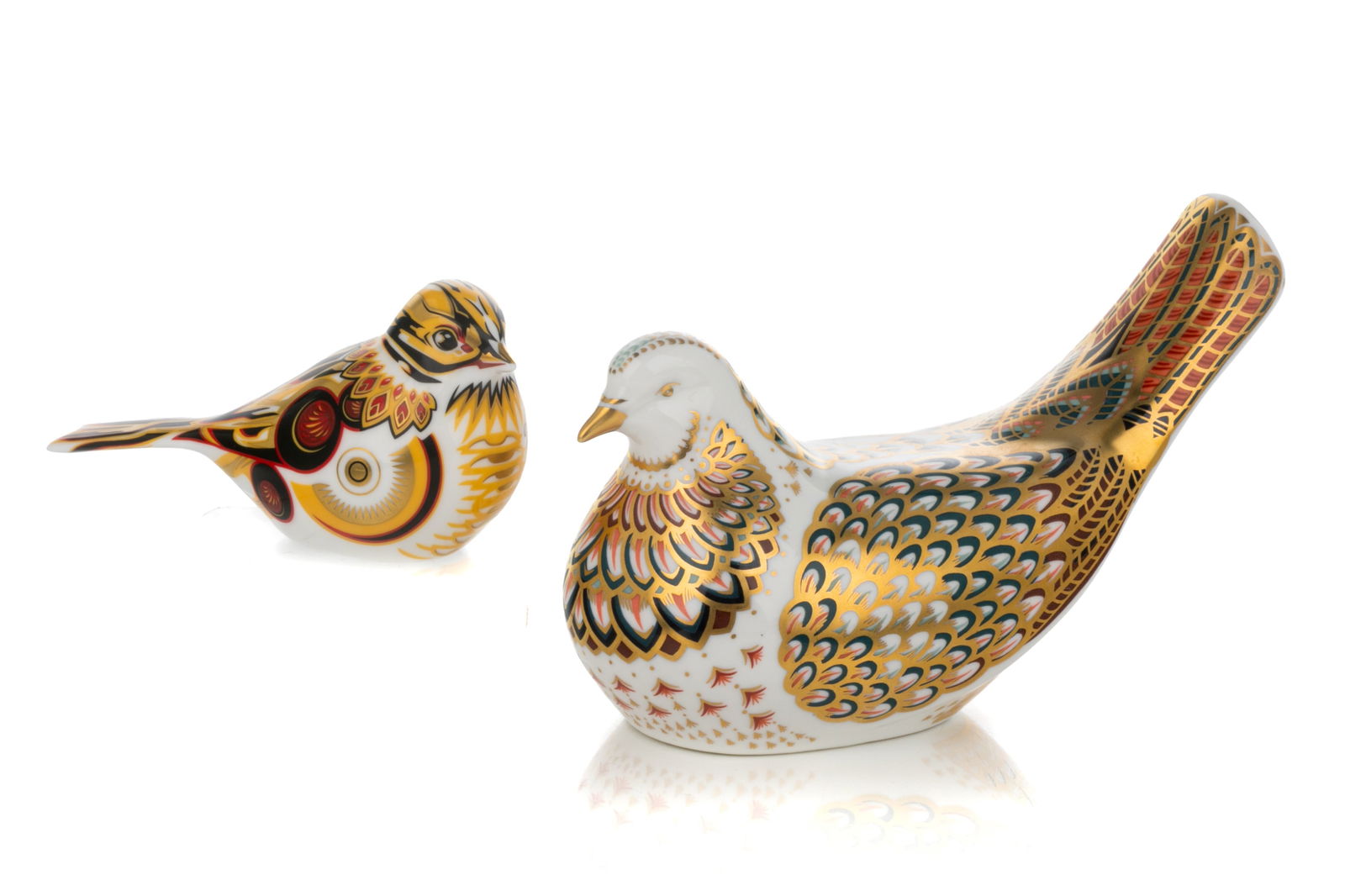 TWO ROYAL CROWN DERBY BIRD PAPERWEIGHTS (1 of 3)