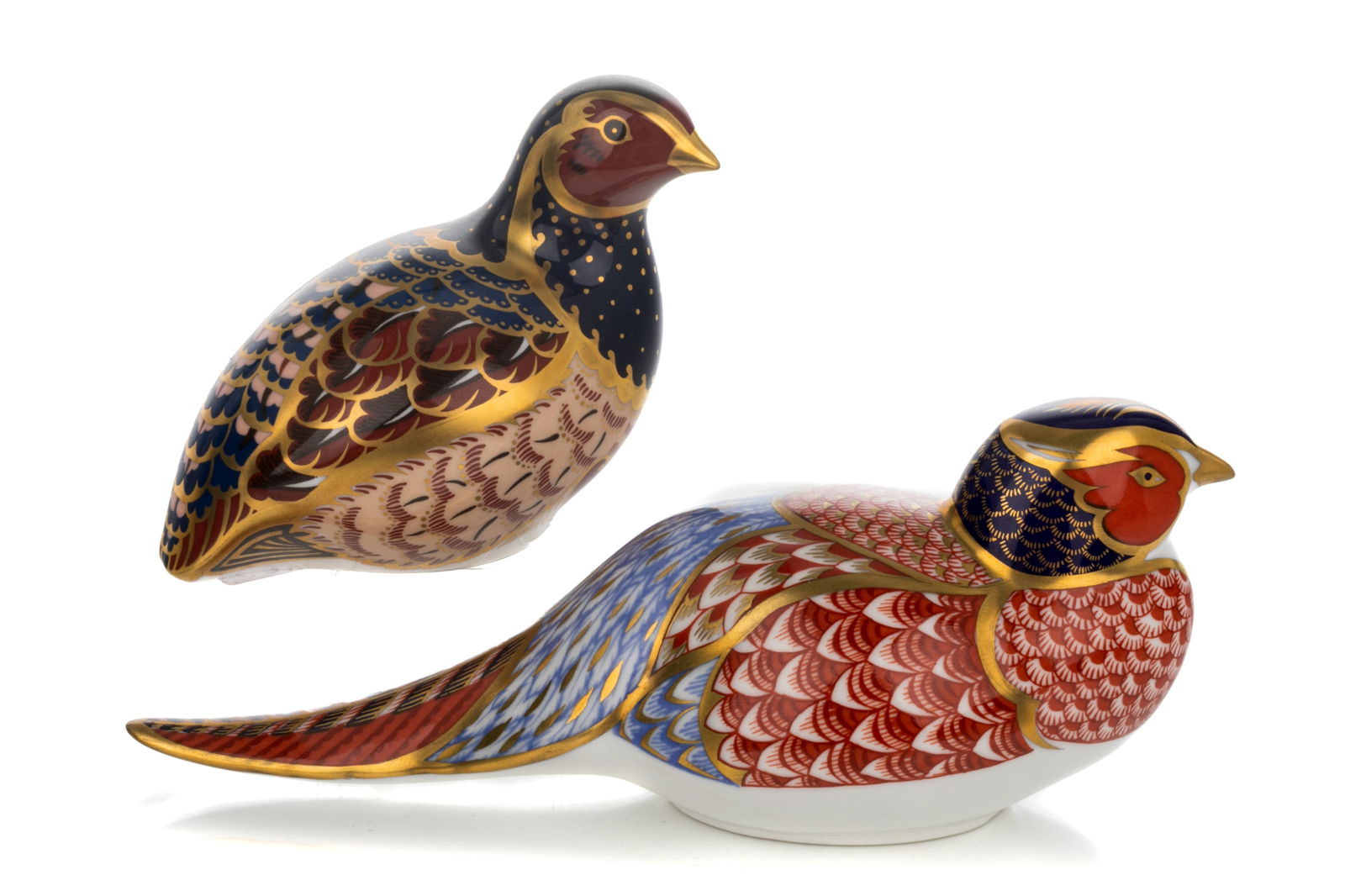 TWO ROYAL CROWN DERBY BIRD PAPERWEIGHTS (1 of 3)