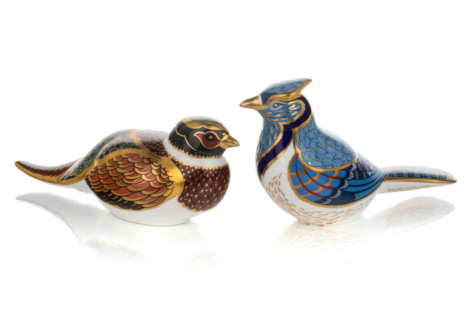 TWO ROYAL CROWN DERBY BIRD PAPERWEIGHTS (1 of 3)