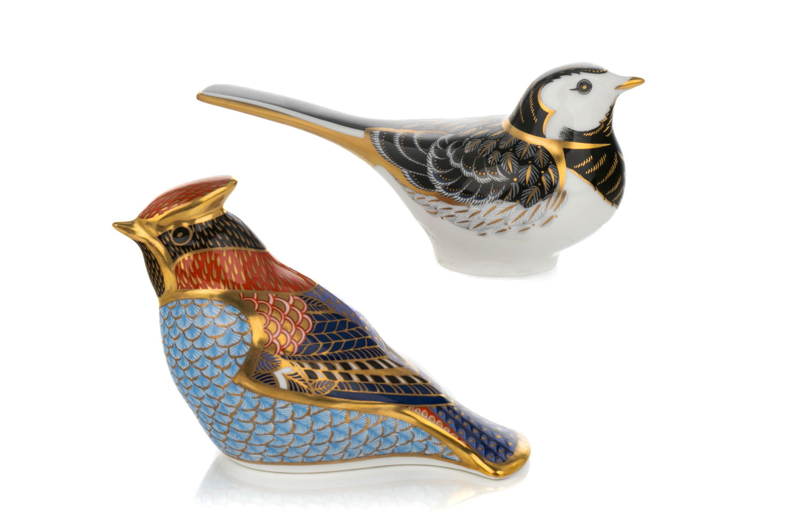 TWO ROYAL CROWN DERBY BIRD PAPERWEIGHTS (1 of 3)