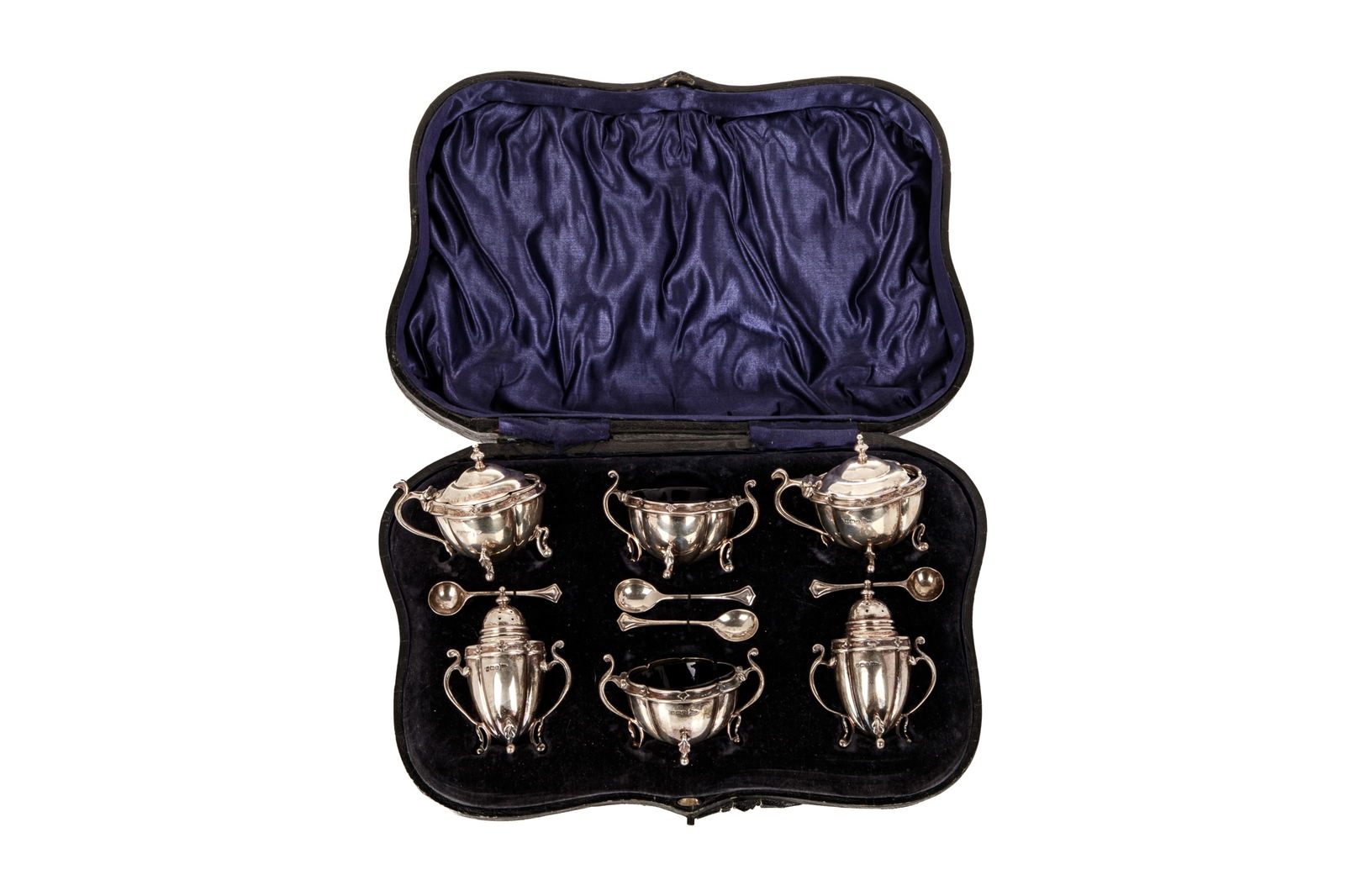 ENGLISH ART NOUVEAU SILVER CONDIMENT SET, 230g (1 of 3)