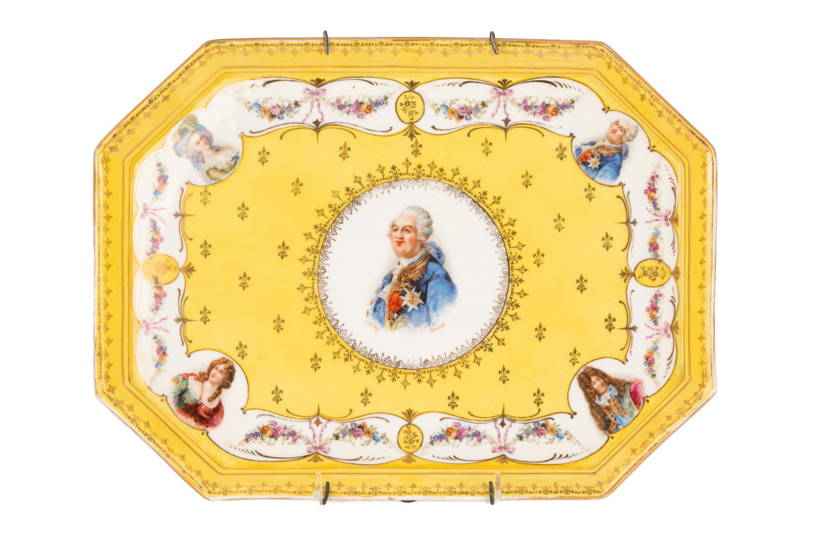 OCTAGONAL YELLOW VIENNA PORCELAIN TRAY (1 of 4)