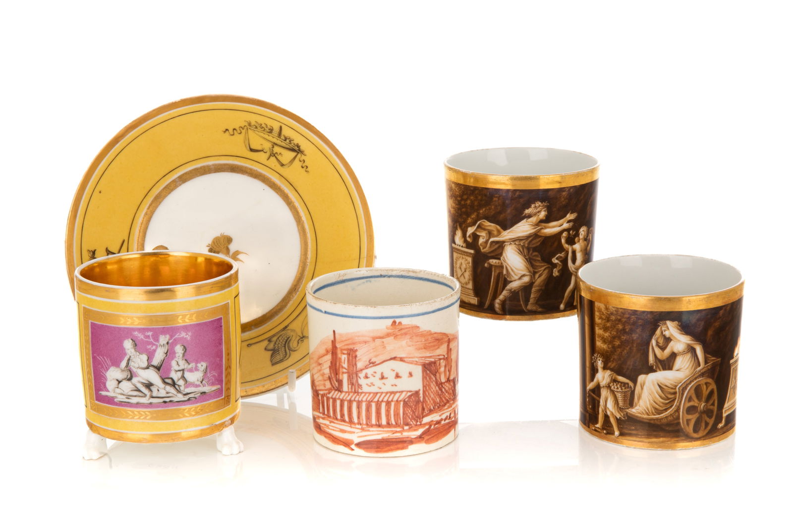 FOUR CONTINENTAL COFFEE CUPS AND SAUCER (1 of 5)