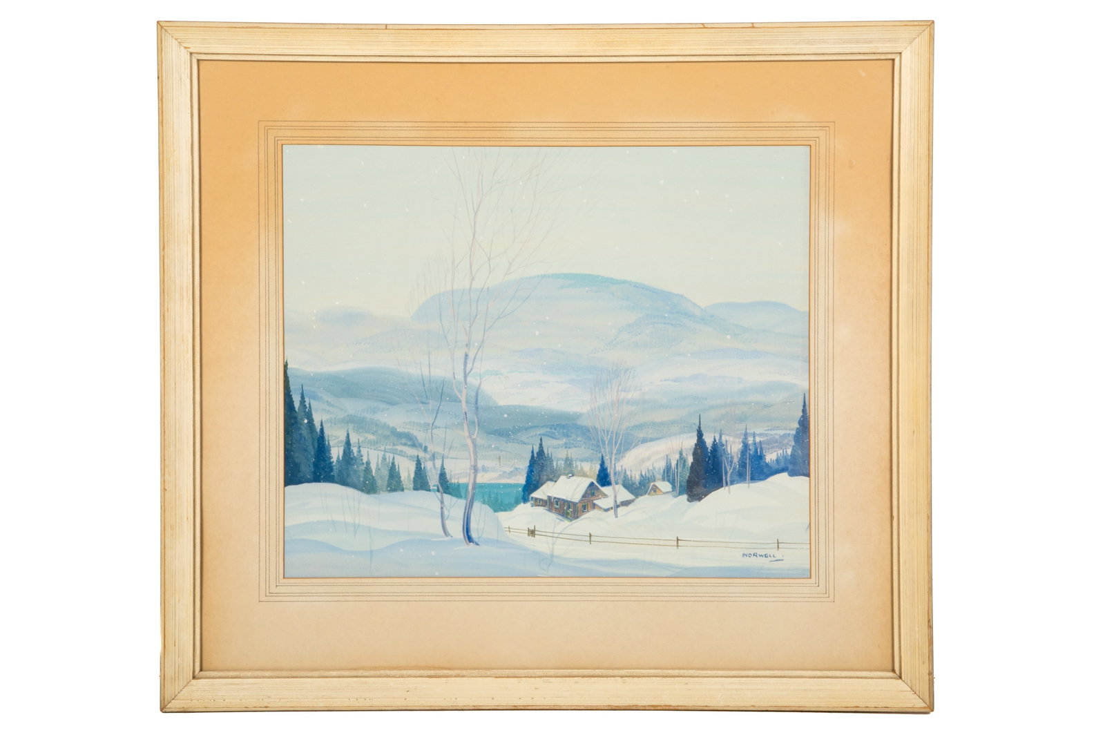 GRAHAM NOBLE NORWELL (Canadian, 1901-1967): Winter Landscape Watercolour Signed bottom rightH.: 19" W.: 23" Provenance: Galerie Bonsecours (Montreal)