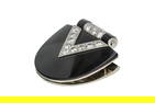 14K GOLD BLACK ONYX & DIAMOND COLLAR BROOCH, 10.8g
