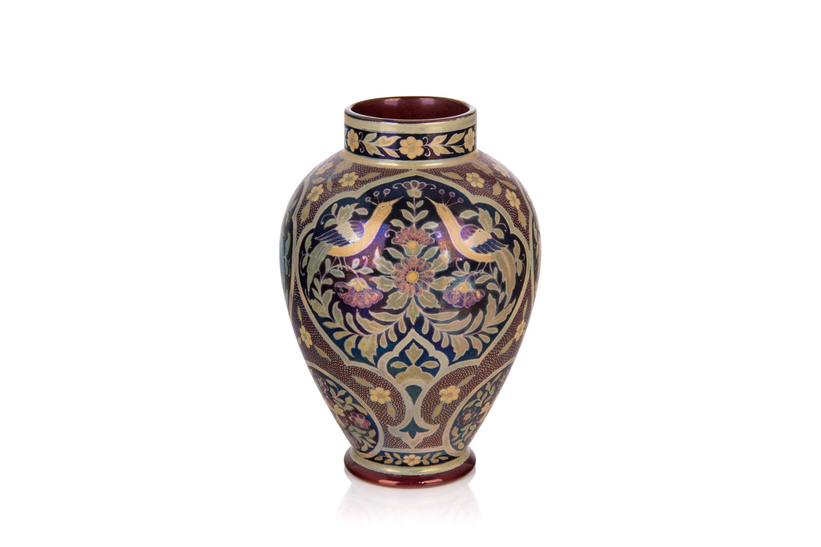 MINIATURE ZSOLNAY CLOISONNE STYLE LUSTRE VASE (1 of 3)