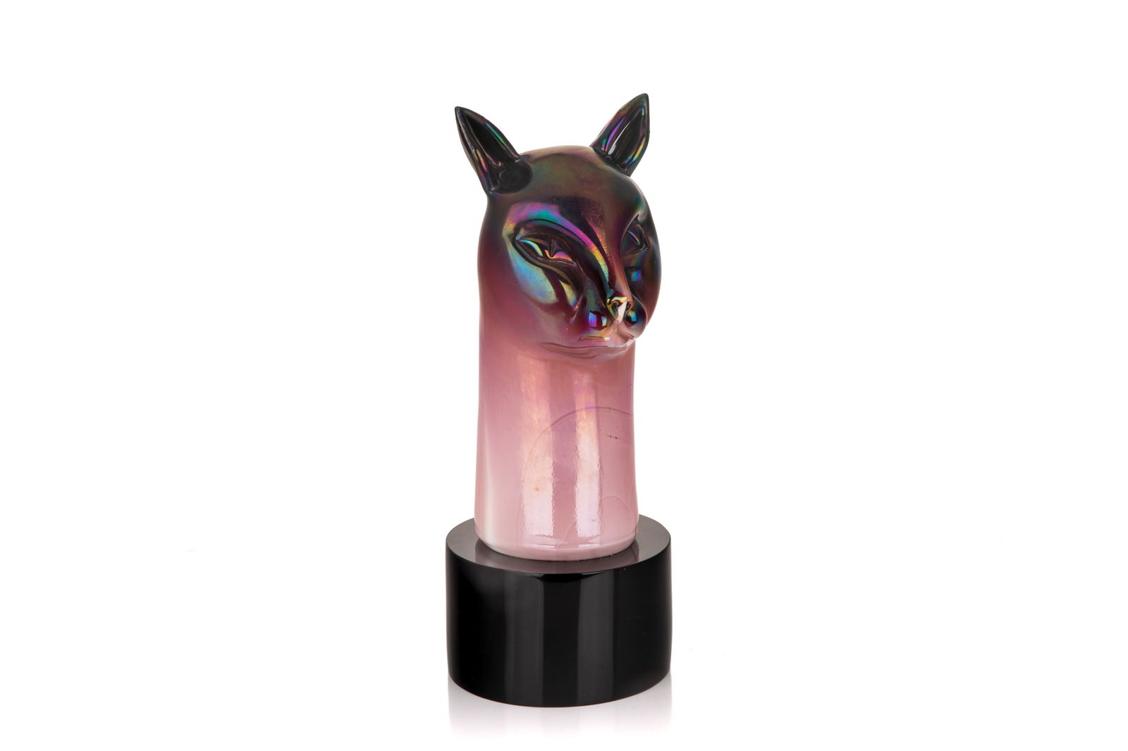 VINTAGE LUSTRE GLASS CAT FIGURE (1 of 5)