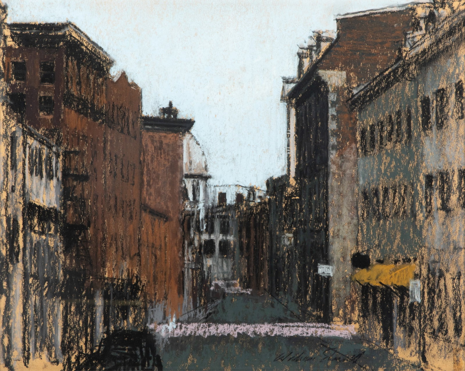 WILLIAM SHOWELL (Canadian, 1903-1984): Old Montreal Pastel Signed bottom margin Measurements (sight): H. 15 1/2" x W. 19 1/2"