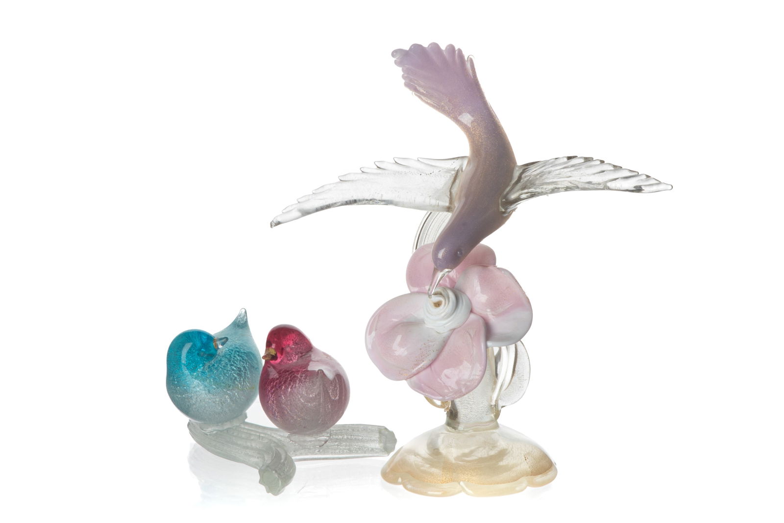 TWO VINTAGE MURANO GLASS BIRD SCULPTURES (1 of 3)