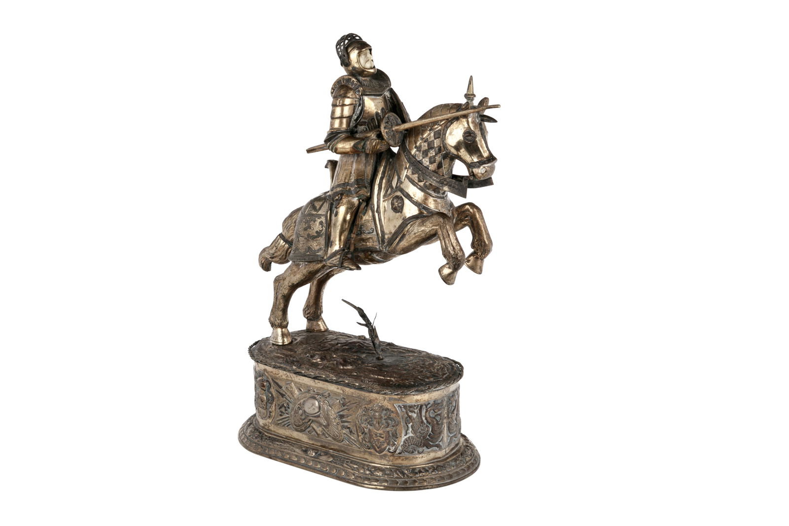 GERMAN SILVER GILT KNIGHT ON HORSEBACK (1 of 5)