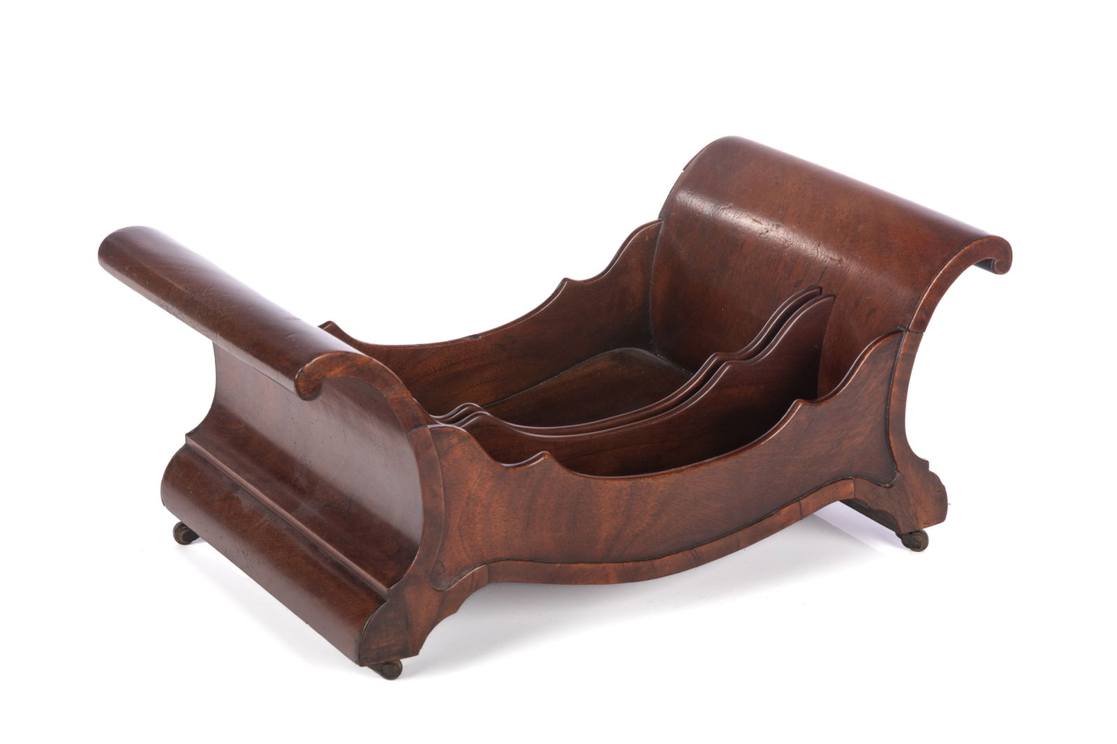 ANTIQUE MAHOGANY CHEESE SLEIGH TRAY (1 of 4)
