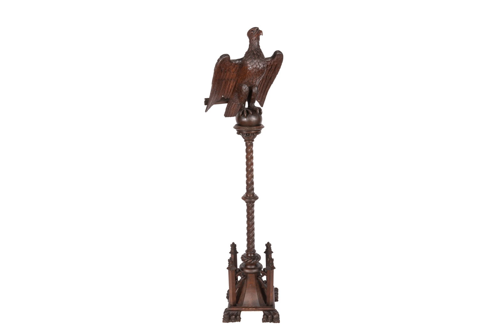 GOTHIC REVIVAL CARVED OAK EAGLE LECTERN (1 of 4)