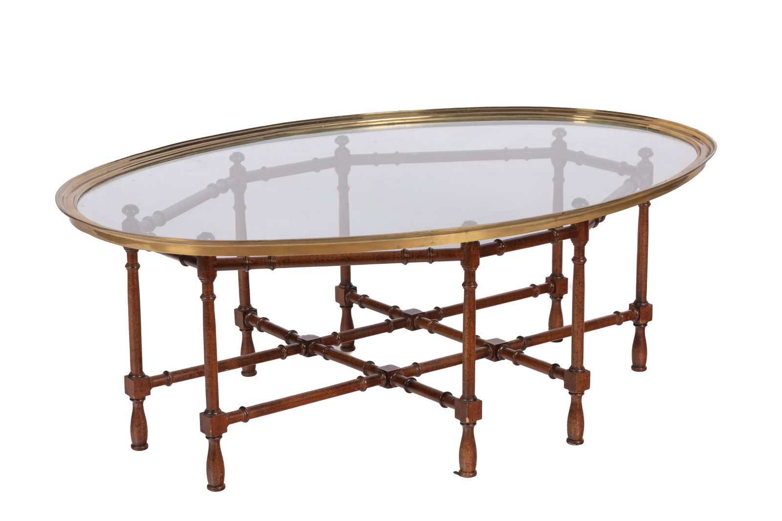 VINTAGE BRASS & GLASS COFFEE TABLE (1 of 2)